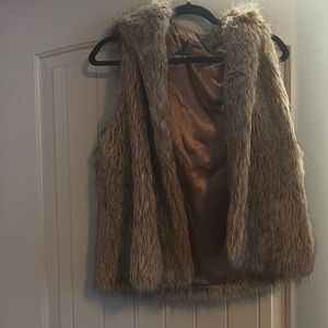 Willi Smith Faux Fur Cape in Brown
